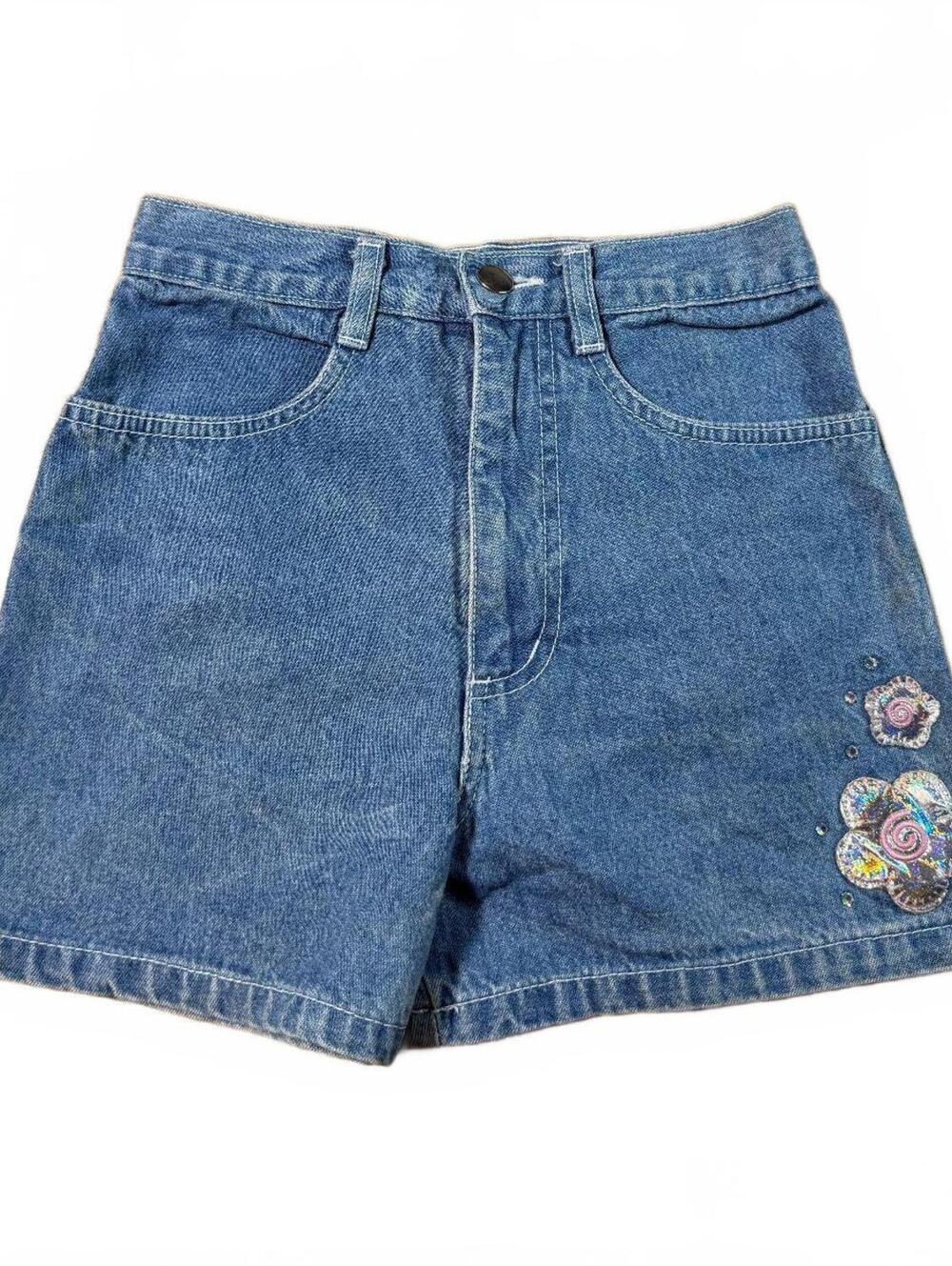 Vintage Y2K 90s Sara Sara Denim Girls' High Waisted Shorts Size 8